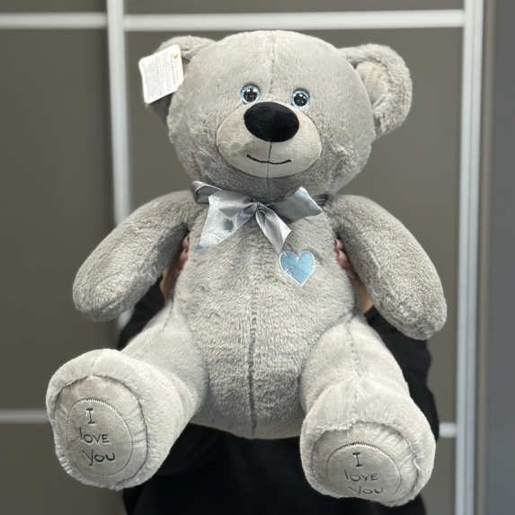 Игрушка Мишка Серый с бантиком