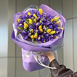 Букет Фианит из тюльпан и ирисов