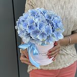 Коробка Лазурь с голубой гортензией