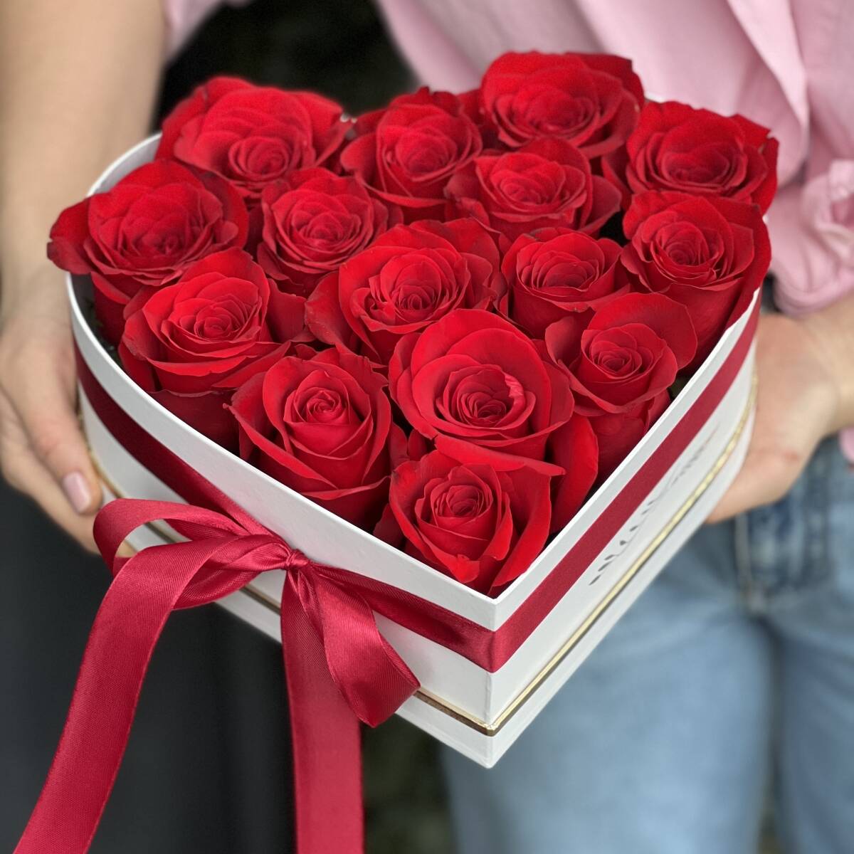 Сердце Страсть из 15 красных роз