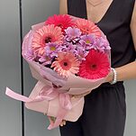 Букет Душевный из хризантемы и гербер