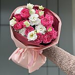 Букет Акварель из эустомы и кустовой розы Джульетта