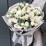Букет Крем-брюле из кустовой розы порцелина и одноголовой розы Охара