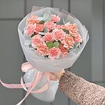 Букет Брют из 15 диантусов и эвкалипта