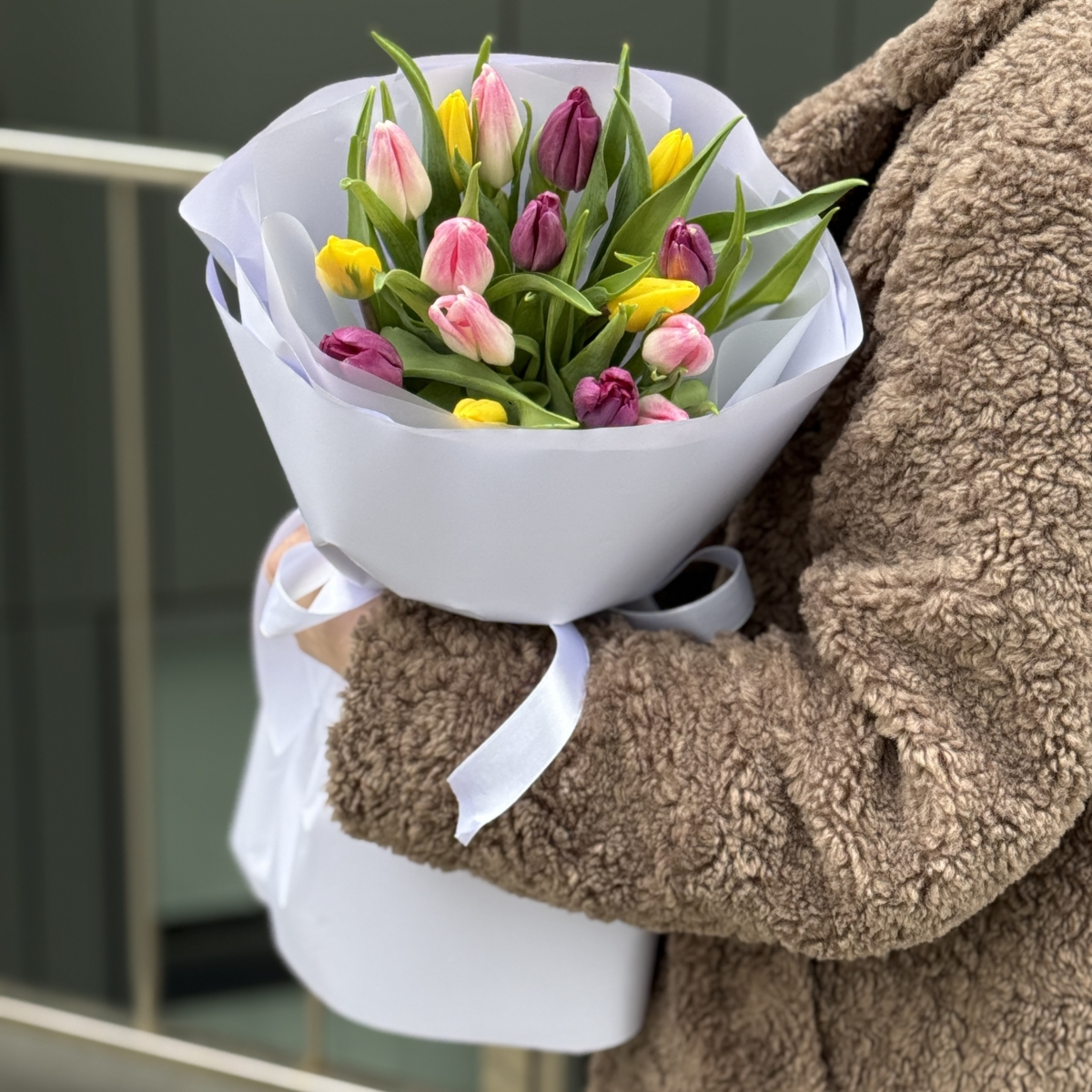 Букет Карандаши из 15 тюльпанов микс