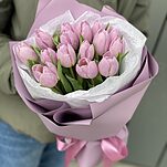 Букет Кэнди Принц из 15 сиреневых тюльпанов