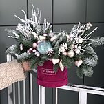 Коробка Морозный румянец из нобилиса и декора