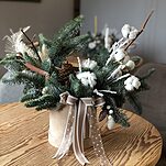 Коробка Светлое Рождество из нобилиса, хлопка и декора