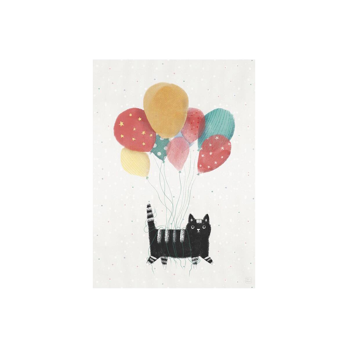 Открытка Cat with ballons