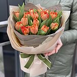 Букет Оранж из пионовидных тюльпанов 15 шт