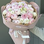 Букет Маршмеллоу Макси из пионов и эустомы