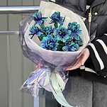 Букет Аквамарин из 9 тюльпанов vip