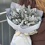 Букет интерьерный Серебро из нобилиса и скимии