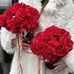 Коробка Красный бархат из 9 красных французских роз