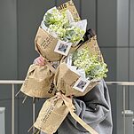 Букет из 3 веток сирени и эвкалипта