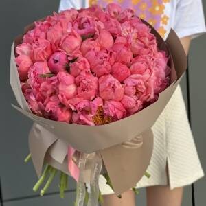 Букет Коралл Шарм из 51 пиона
