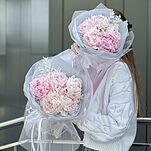 Букет Пионовое Облако из пионов и рускуса