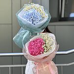 Букет Садовый Комплимент S из гортензии и танацетума