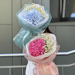 Букет Садовый Комплимент S из гортензии и танацетума