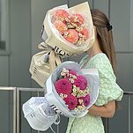 Букет Садовый из георгин и танацетума