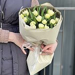 Букет Солнечные блики из 15 пионовидных тюльпанов