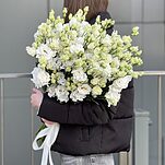 Букет Белые Росы из 25 веток эустомы сорта целебрик