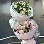 Букет Нежный Дуэт из роз и альстромерий