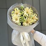 Букет Вкусный ужин из гербер сорта Карбонара