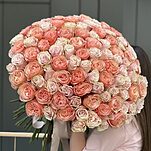 Букет из 101 розы сорта Кахала и Пинк Мондиаль