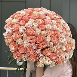 Букет из 101 розы сорта Кахала и Пинк Мондиаль