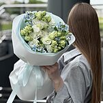 Букет Мелодия Ветра S из эустомы и оксипеталума