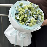 Букет Мелодия Ветра M из эустомы и оксипеталума
