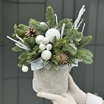 Композиция Северный шёпот из нобилиса и зимнего декора