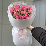 Букет Малиновый Джем из 35 пионовидных тюльпанов