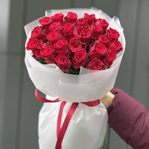 Букет Родос из 25 красных роз