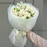 Букет Весенний Комплимент из тюльпанов и танацетума
