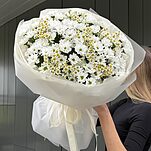 Букет Ромашковый рай М из танацетума и ромашковой хризантемы Бакарди