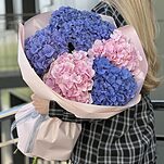 Букет Лавандовый рассвет из 5 гортензий