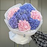 Букет Лавандовый рассвет из 7 гортензий